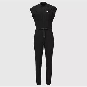 Figs Rafaela Cargo ScrubJumpsuit - all black